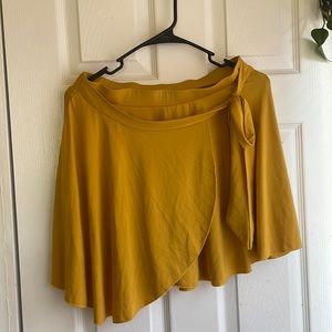 Mustard yellow skater skirt with side tie